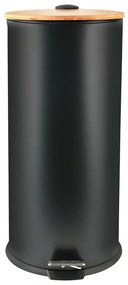 Matt fekete acél pedálos szemetes 30 l Adonis – Spirella