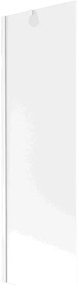 Mexen Next, kádparaván 1 szárny 60 x 150 cm, fix szárny, 6 mm matt üveg, fehér profil, 895-060-000-00-30-20