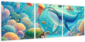 Kép - A világ a víz alatt (órával) (90x30 cm)