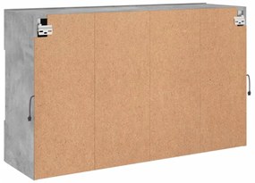 betonszürke falra szerelhető TV-szekrény LED-del 98,5x30x60,5cm