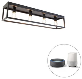 Okos mennyezeti lámpa fekete 99,5 cm 4 db Wifi A60 izzóval - Cage