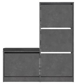 Cipőtároló dude 118x105x26 cm - szürke