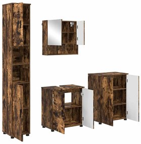 Fürdőszoba bútor szett 4 pcs Füstölt tölgy 61 x 35 x 64 cm
