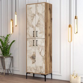 Cipőtároló Berlin A - Diós, Fehér Marble