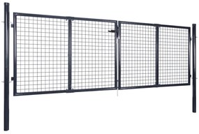 vidaXL szürke horganyzott acél hálós kerti kapu 300 x 100 cm