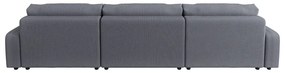 Sötétszürke kordbársony kinyitható tárolóhelyes sarokkanapé Sara – Ropez
