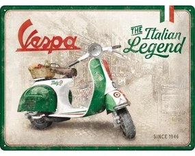 Fém tábla Vespa The Italian Legend, (40 x 30 cm)