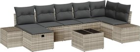 vidaXL Kanapé Szett párnával 8 pcs polirattan