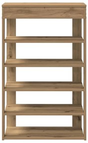 kézműves tölgy színű szerelt fa cipősszekrény 60x30x98 cm