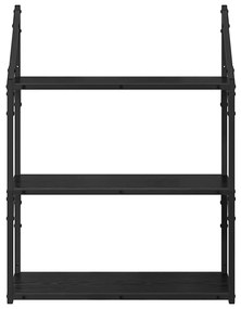 vidaXL Falpolc polcokkal Fekete tölgy 60 x 21 x 78,5 cm Faanyag