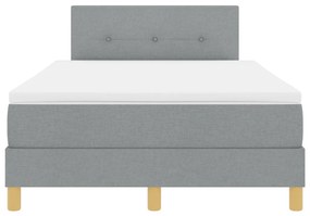 Boxspring Ágy matraccal és LED-del Világosszürke 120x200 cm Szövet