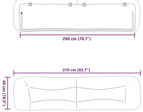 fekete műbőr fejtámla párna 200 cm