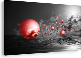 Piros gömbök képe (90x60 cm)