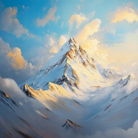 Vászonkép Canvas Tájkép Magas Hegyek Csúcsok Tél Hó Fagy 80x80