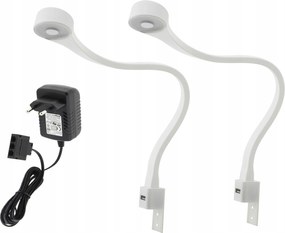 2x LED-es éjjeli låmpa hålószoba ågy olvasó hajlékony fehér Flexi R szett