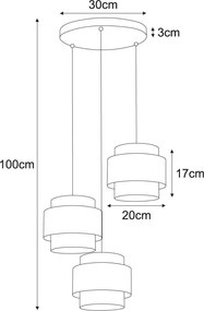 KAJA K-5282 AMOS Fekete Színű Függeszték 3xE27 15W IP20