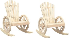 vidaXL 2 db tömör fenyőfa Adirondack hintaszék