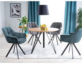 Tetis étkezőasztal, átmérő 100 cm, tölgy / fekete