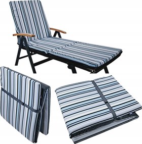 Kerti Napozóágy Párna Vízálló Cipzáras Vastag 185x60x4 cm