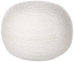 Fehér fonott gyapjúpuff ⌀ 50 cm TAKHABI Beliani