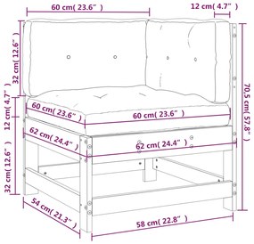 impregnált fenyőfa sarokkanapé párnákkal