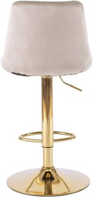 ARCOS bárszék, bézs, bársony, arany lábbal