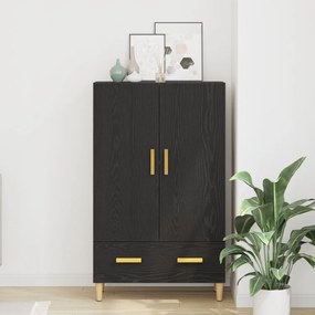Fekete tölgy magas tároló szekrény, 70x31x115 cm, Mérnöki faforgácsból készült
