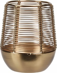 Lampion Gyertyatartó teamécses fém drót arany gyertyatartó Ø10 x 12 cm