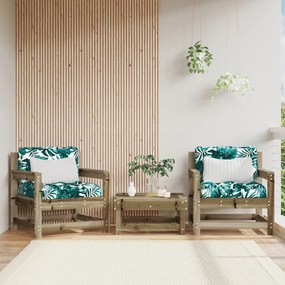 vidaXL 2 db tömör impregnált fenyőfa kerti szék párnákkal