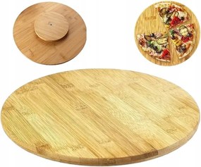 Forgó deszka Bambusz pizza sajt felvágottakhoz 35 cm