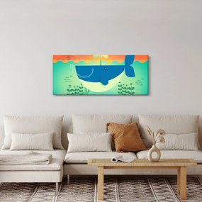 Kép - Vidám bálna a tengerben (120x50 cm)