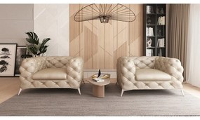 Bézs bársony fotel Chelsea – Ropez