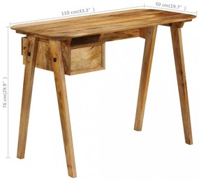 tömör mangófa íróasztal 110 x 50 x 76 cm