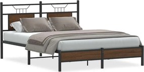 vidaXL barna tölgy színű szerelt fa ágykeret matrac nélkül 150x200 cm