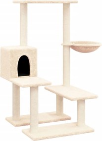 vidaXL krémszínű macskabútor szizál kaparófákkal 94,5 cm