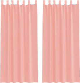 vidaXL 2 db rózsaszín fátyolfüggönyök hurokkal 140x225 cm