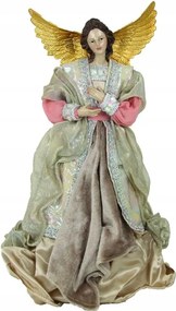 Angyal karácsonyfadísz- Rózsaszín/ Ezüst- 35cm magas Nagyobb Karácsonyfára