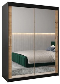 Ruhásszekrény 150 cm Toki 3 (matt fekete + artisan tölgy). 1065075