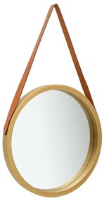 aranyszínű fali tükör pánttal 50 cm
