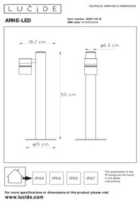 Lucide 14867/49/12 - LED Kültéri lámpa ARNE-LED 1xGU10/5W/230V matt króm
