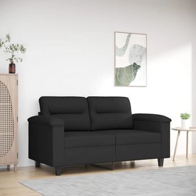kétszemélyes fekete mikroszálas szövetkanapé 120 cm