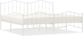 vidaXL fehér fém ágykeret fej- és lábtámlával 193 x 203 cm