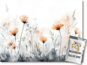 Fotótapéta Flizelina Természet Rét Kert Virágok Szürke Köd 312x219 ragasztó