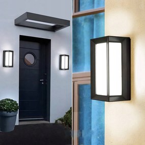 Kültéri Led Fali Lámpa Bejárati Ajtó Felett Mozgásérzékelővel Fehér Hideg