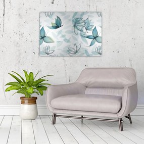 Kép - kék csokornyakkendő (üvegen) (70x50 cm)