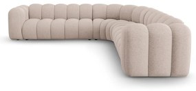 Bézs zsenília moduláris sarokkanapé Lupine – Micadoni