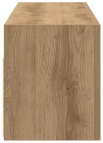 kézműves tölgy szerelt fa fali fürdőszobaszekrény 80x25x30 cm
