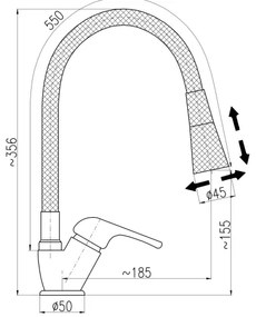 RAV Slezák SA006.0/13CB - Mosogató csaptelep SAZAVA 35,6 cm fehér/fényes króm
