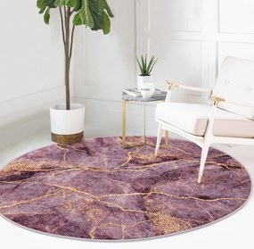Rózsaszín mosható-robotporszívóval tisztítható kerek szőnyeg ø 80 cm Comfort – Mila Home