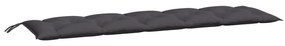 2 db antracit oxford szövet kerti padpárna 180 x 50 x 7 cm